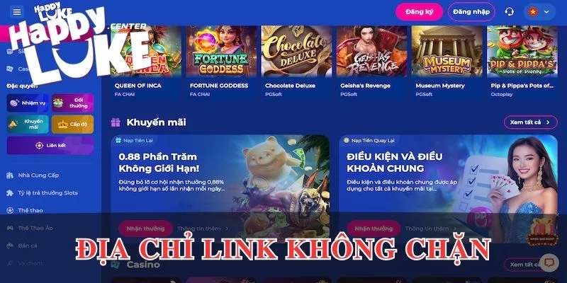 Địa chỉ lấy link vào Happyluke không bị chặn